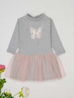 картинка платье 554 (футер) коллекция смайлики от магазина детской одежды ООО “Трия ТМ”